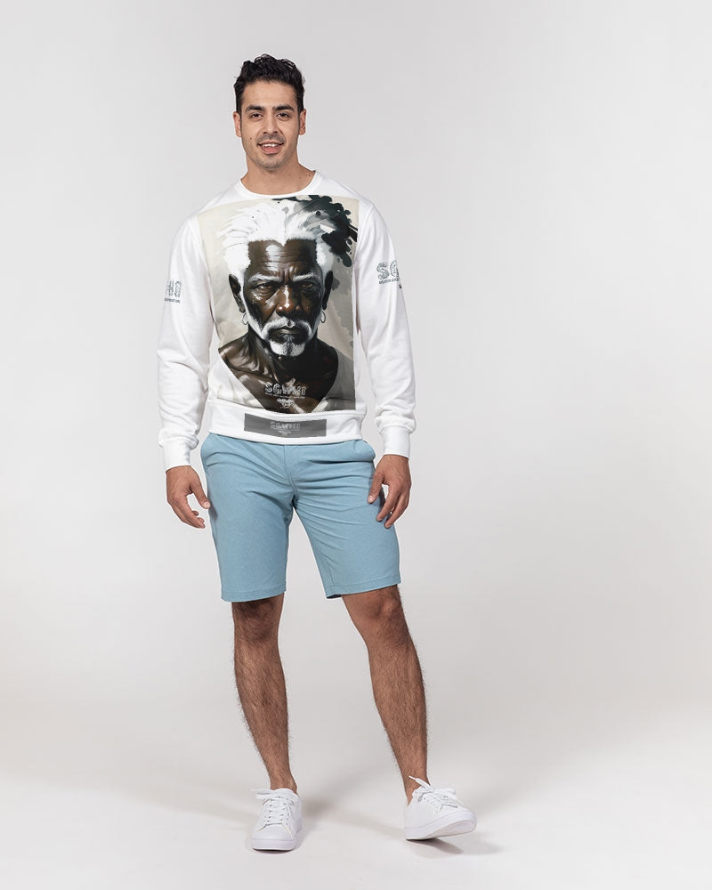 Black silver grey brother Men's All-Over Print Classic French Terry Crewneck Pullover