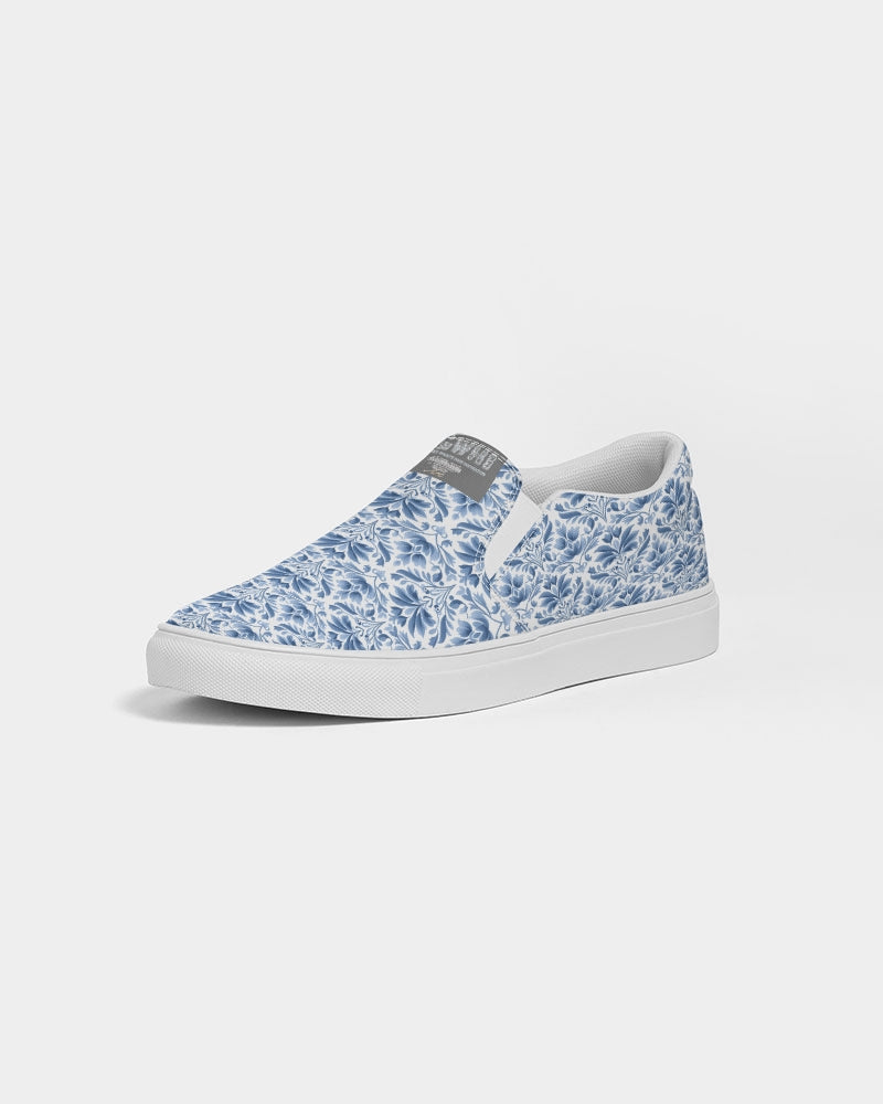 light blue Royal patten Men's Slip-On Canvas Shoe