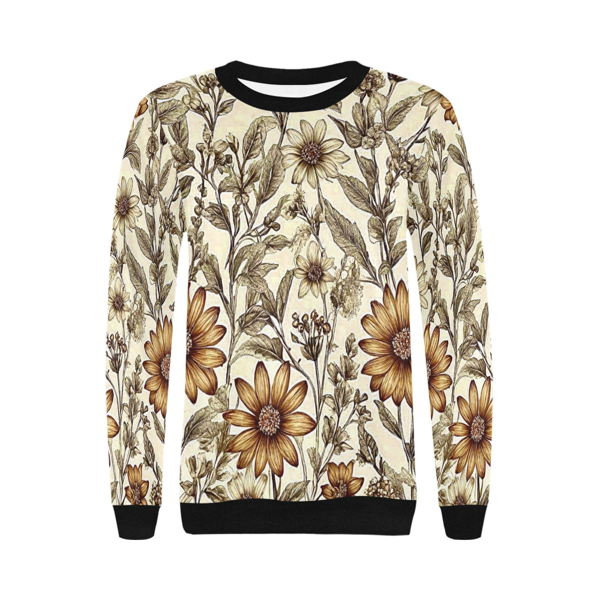 Women's Rib Cuff Crew Neck Sweatshirt (H34)
