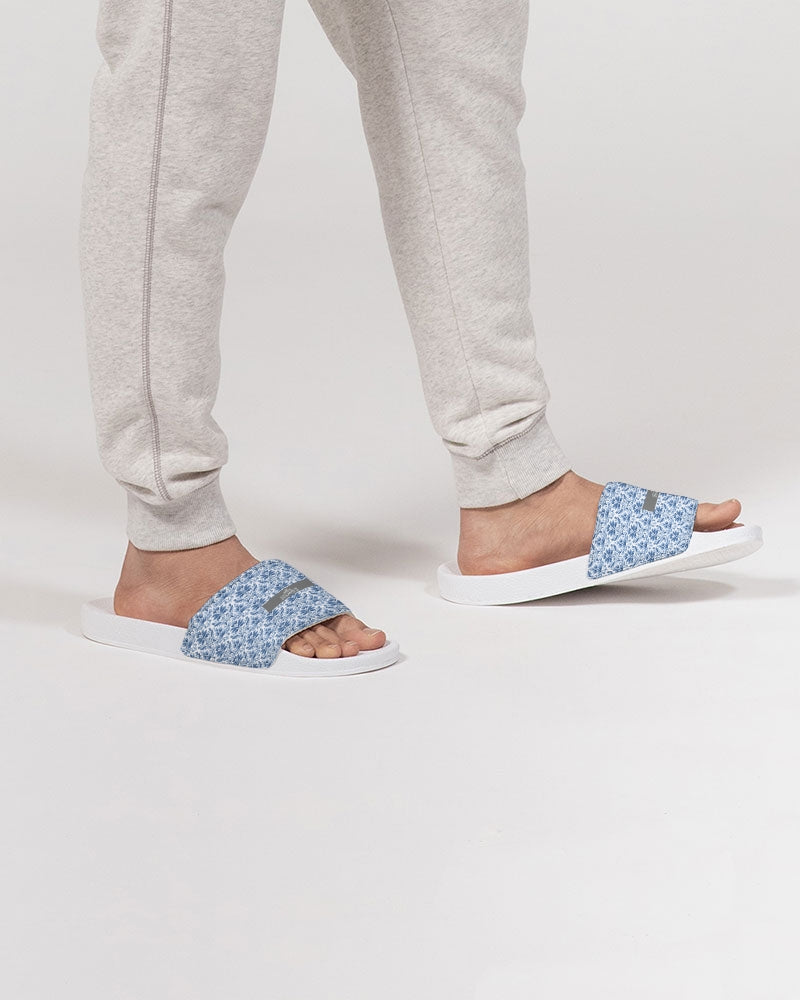 light blue Royal patten Men's Slide Sandal
