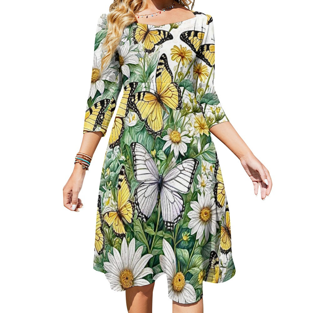 Sweetheart Knot Flare Dress