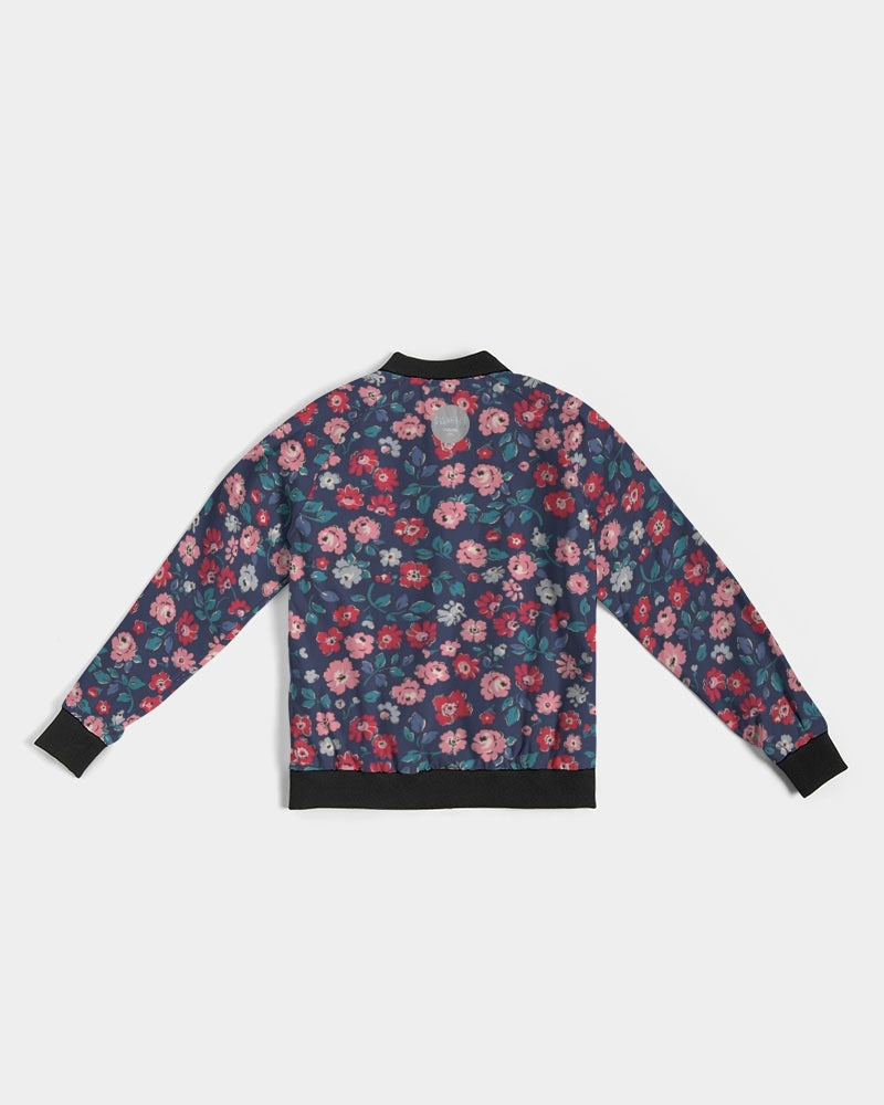 Midnight blue pretty glance. Women's All-Over Print Bomber Jacket