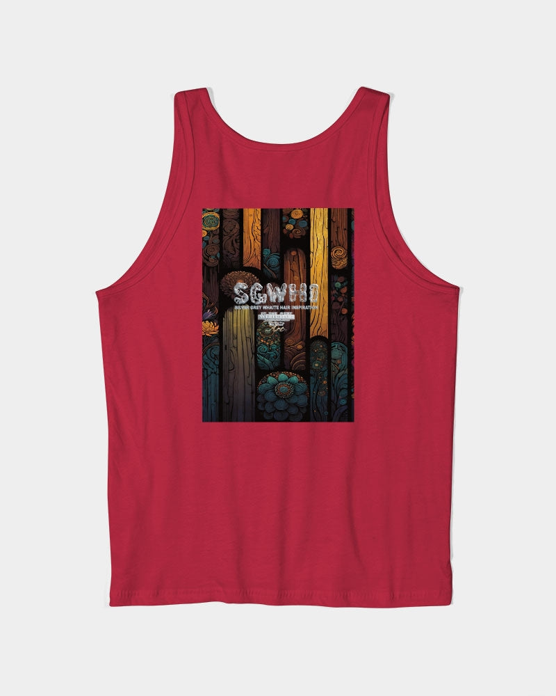 South Asian silver grey white hair sisters portrait Unisex Jersey Tank | Bella + Canvas