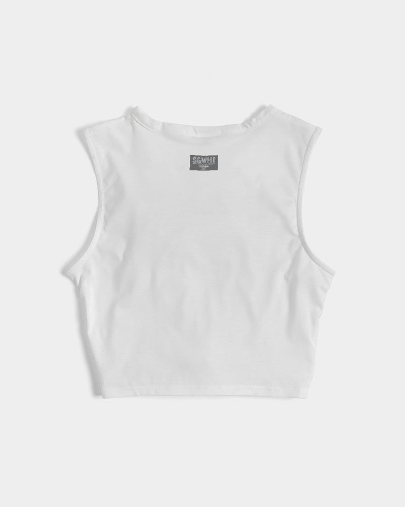 Beautiful white sister grey hair blossom Women's All-Over Print Twist-Front Tank