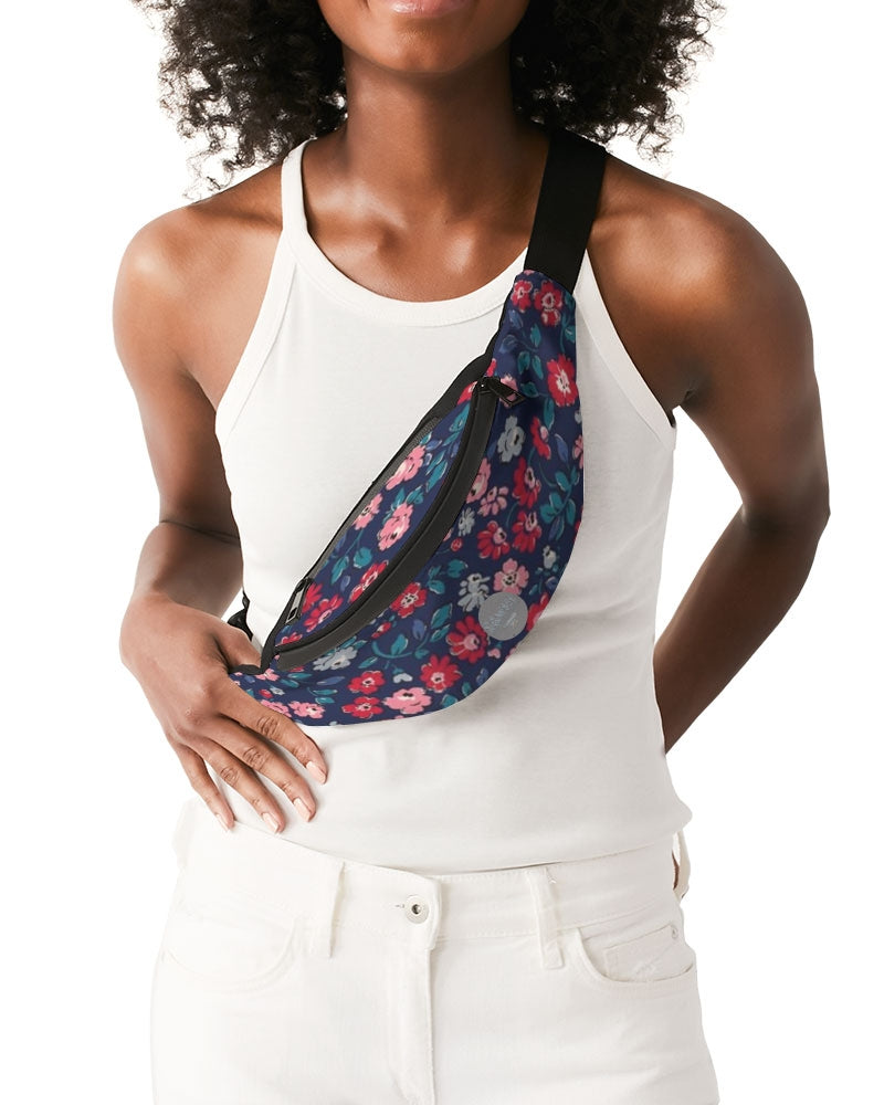 Midnight blue pretty glance. Crossbody Sling Bag