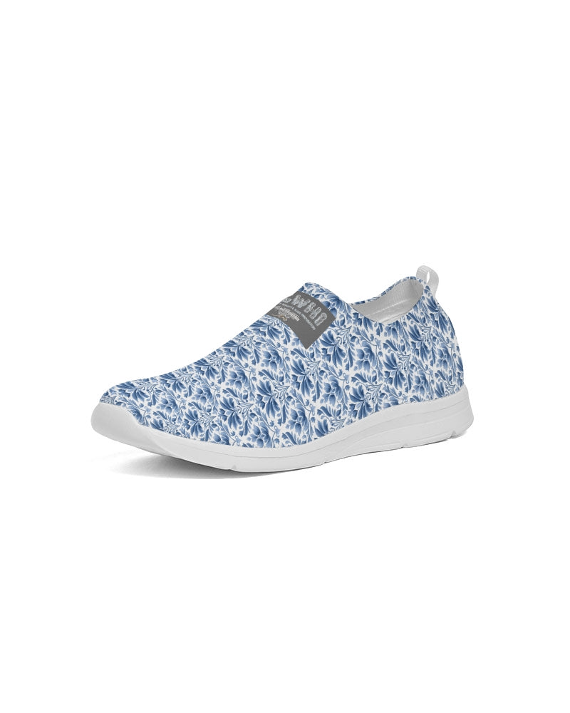 light blue Royal patten Men's Slip-On Flyknit Shoe