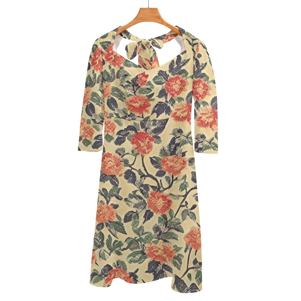 Sweetheart Knot Flare Dress