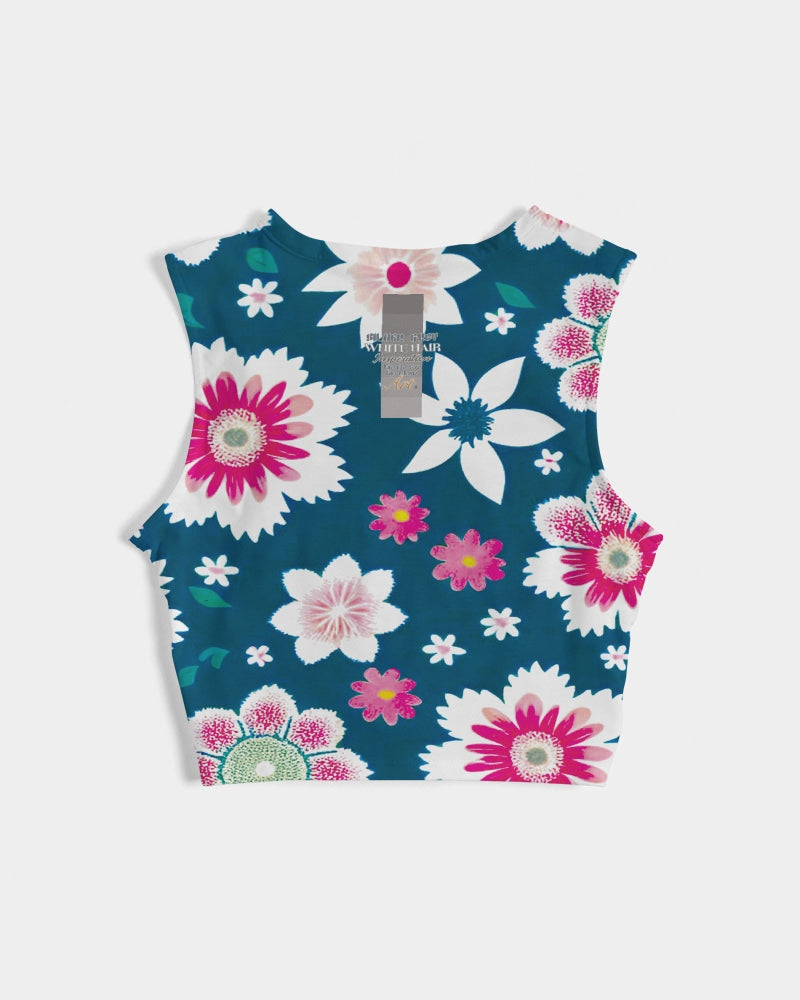 Beautiful floral pattern Women's All-Over Print Twist-Front Tank