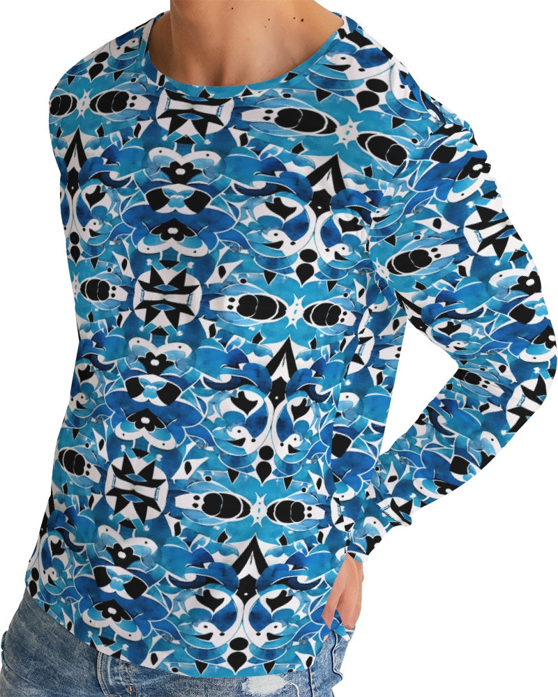 Blue Abstract pattern design Men's Long Sleeve Tee
