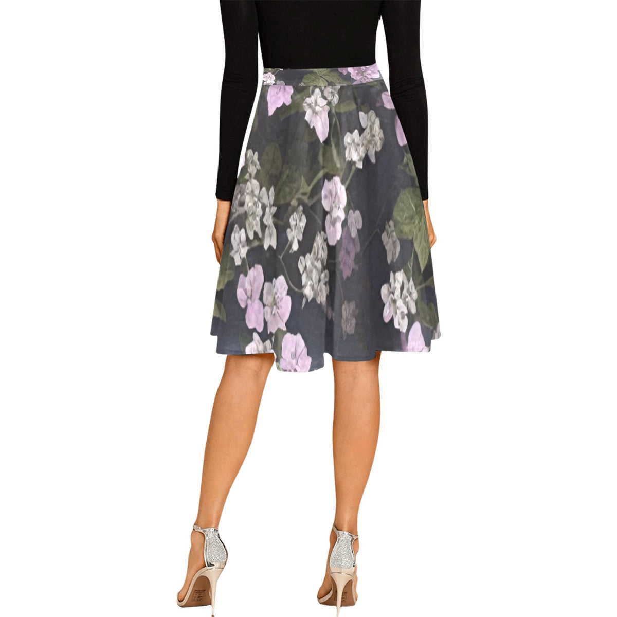 Women's Pleated Midi Skirt (Model D15)