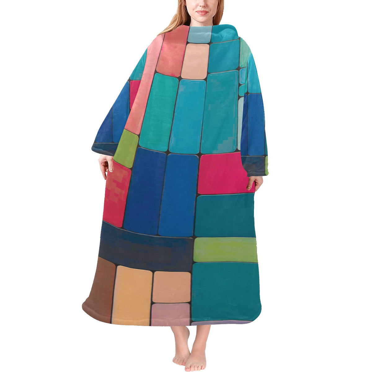Blanket Robe with Sleeves for Adults
