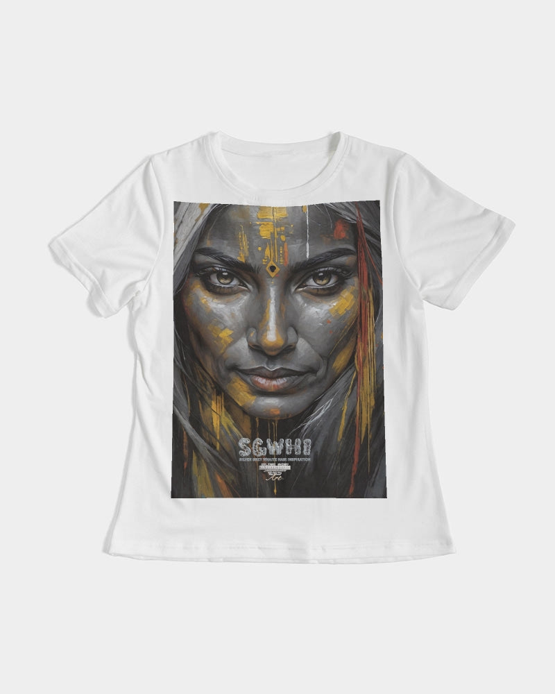 South Asian silver grey white hair sisters portrait [3] Women's All-Over Print Tee