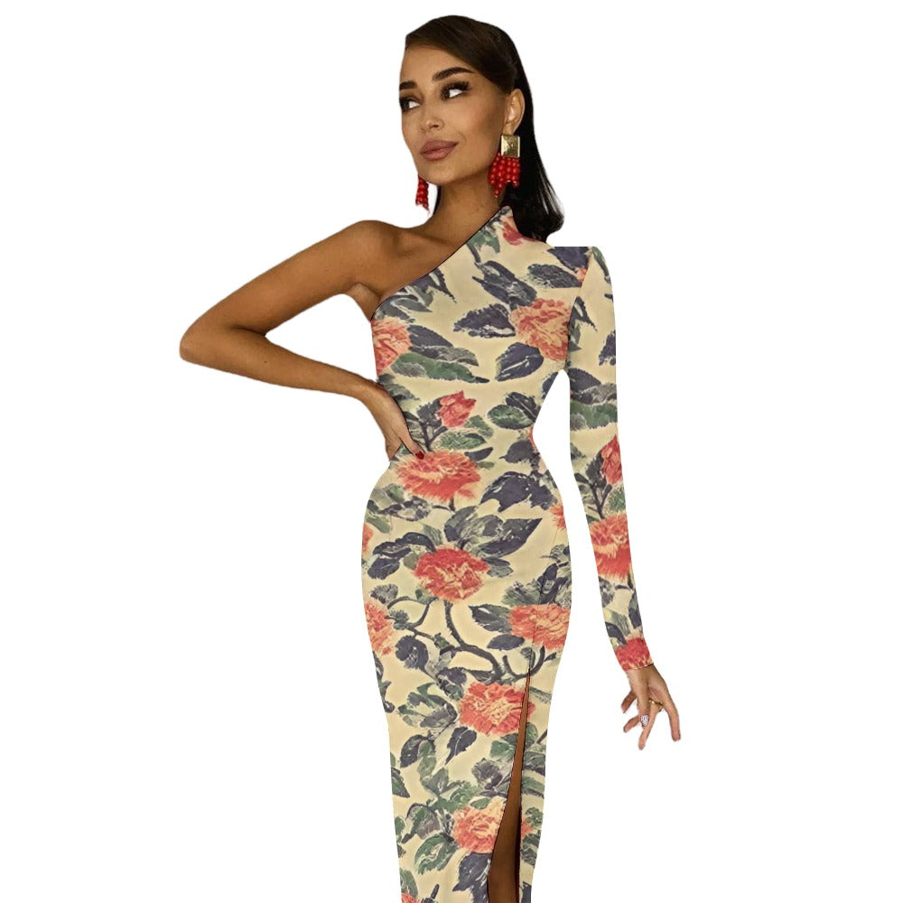 Half Sleeve Slit Dress