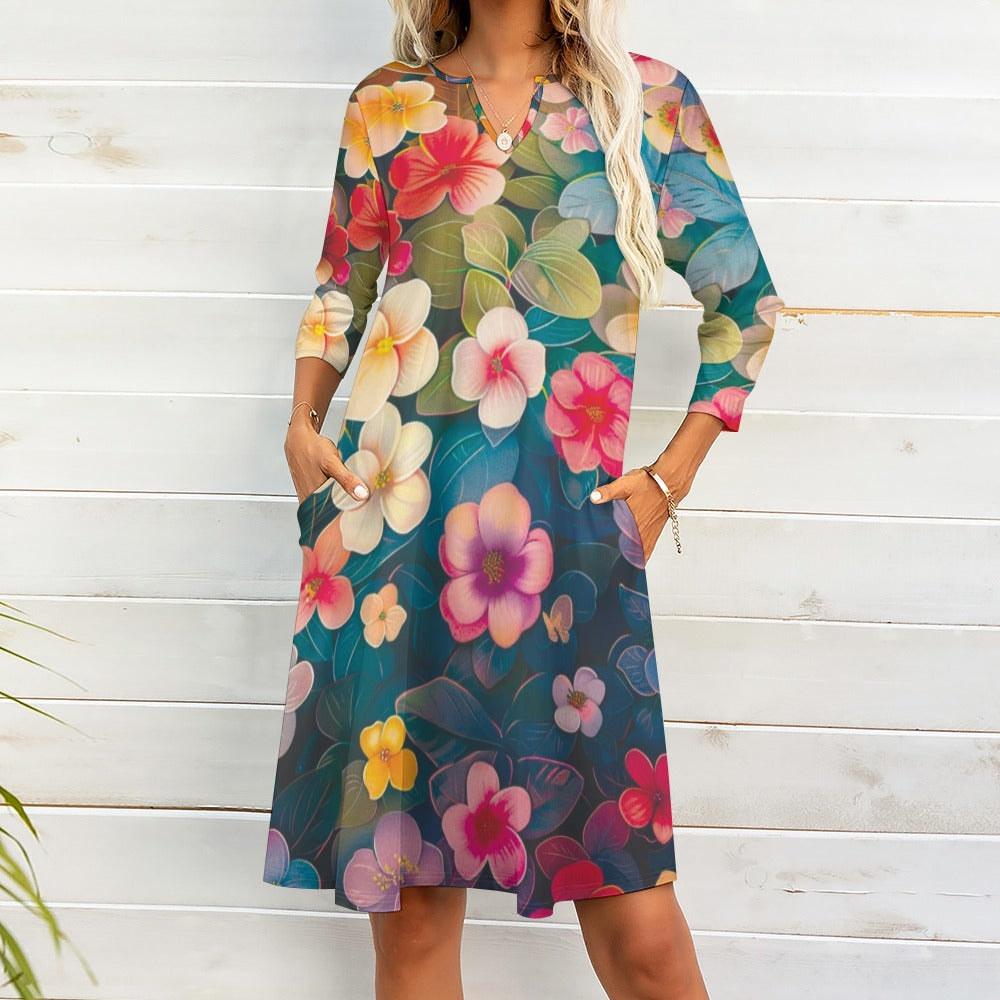 7-point sleeve dress