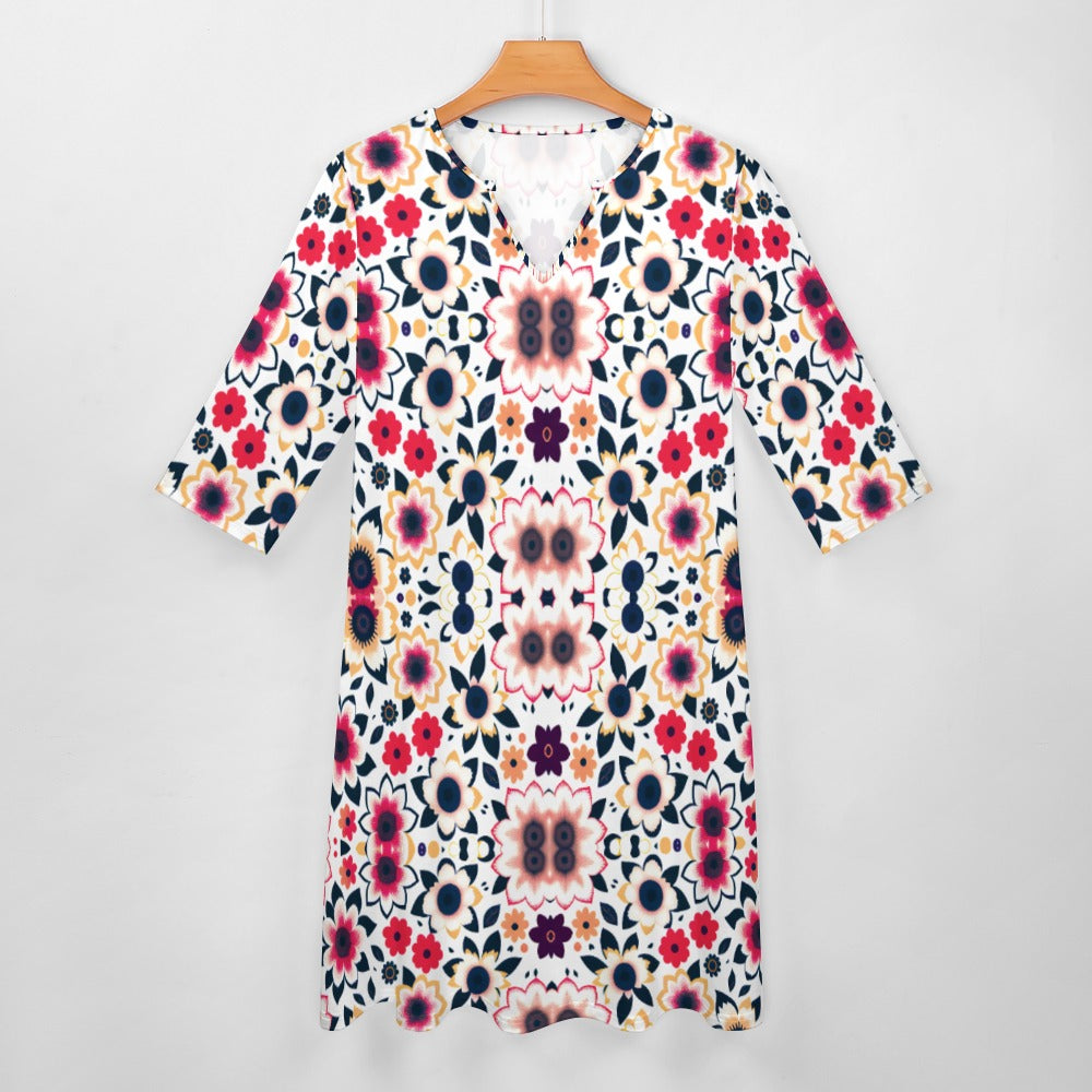 7-point sleeve dress