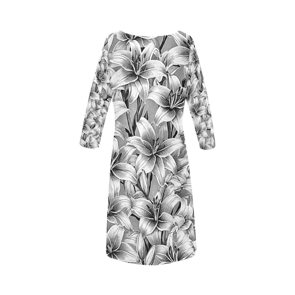 Women's Loose Round Neck Dress (Model D22)
