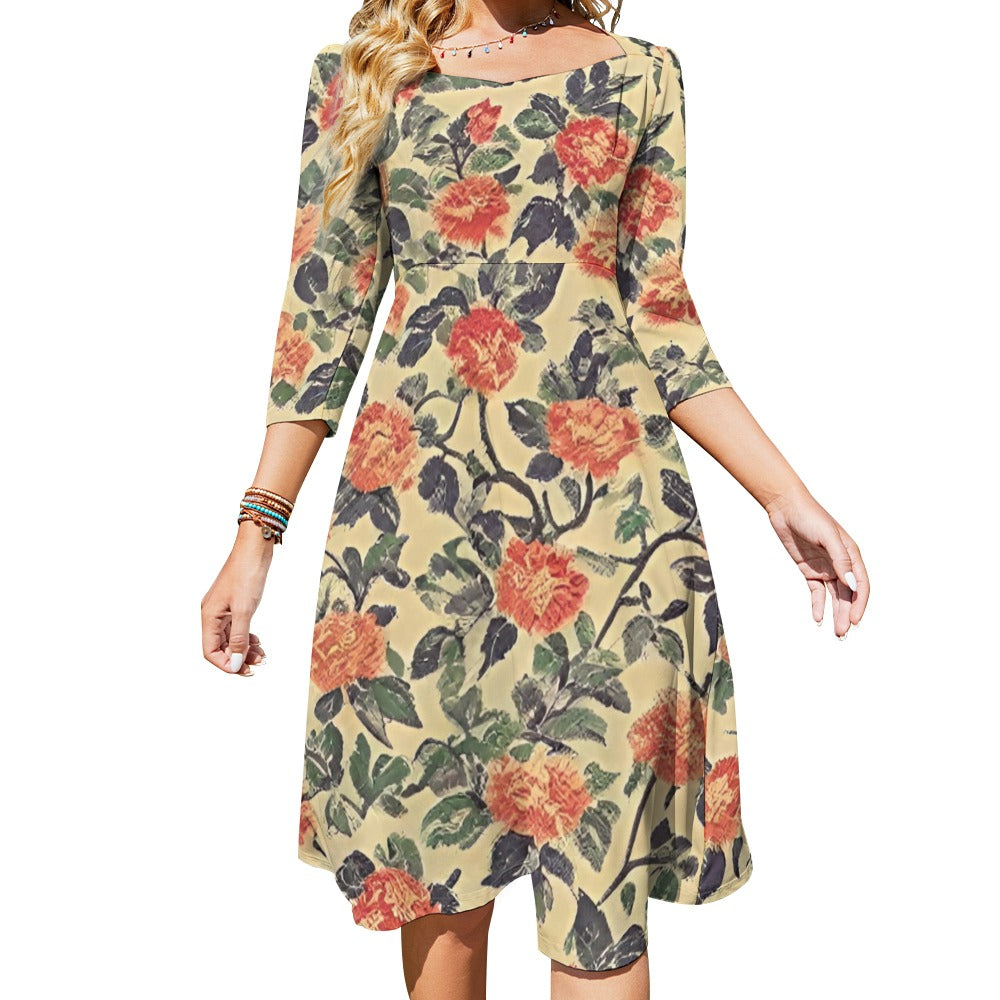 Sweetheart Knot Flare Dress