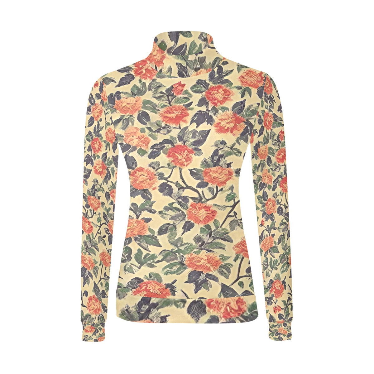 Women's All Over Print Mock Neck Sweater (H43)