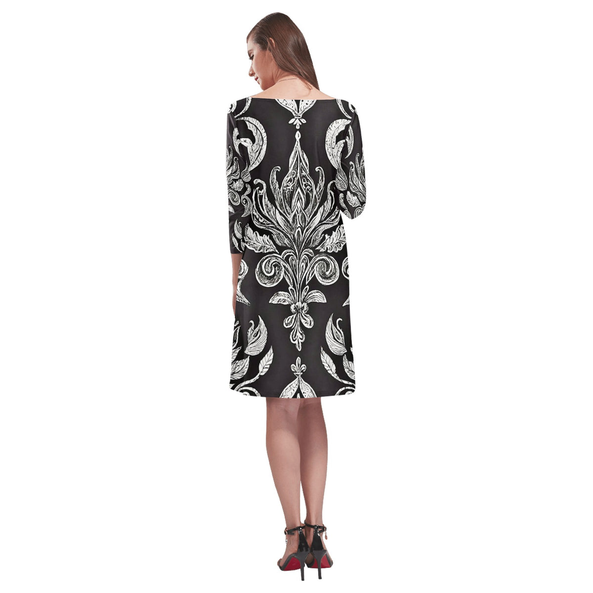Women's Loose Round Neck Dress (Model D22)