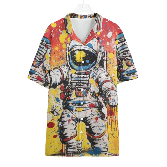 All-Over Print Men's Hawaiian Shirt With Button Closure