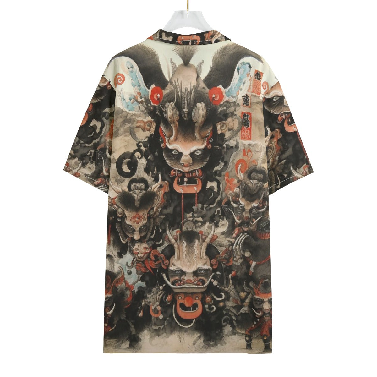 All-Over Print Men's Hawaiian Shirt With Button Closure