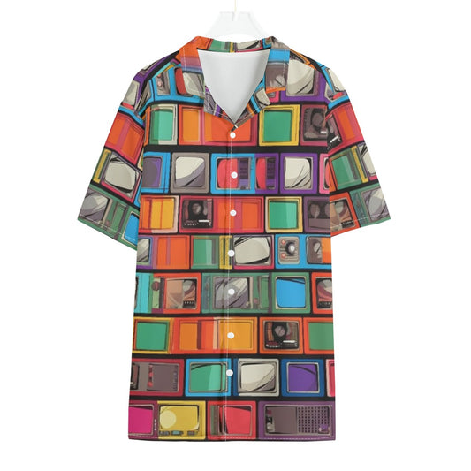 All-Over Print Men's Hawaiian Shirt With Button Closure