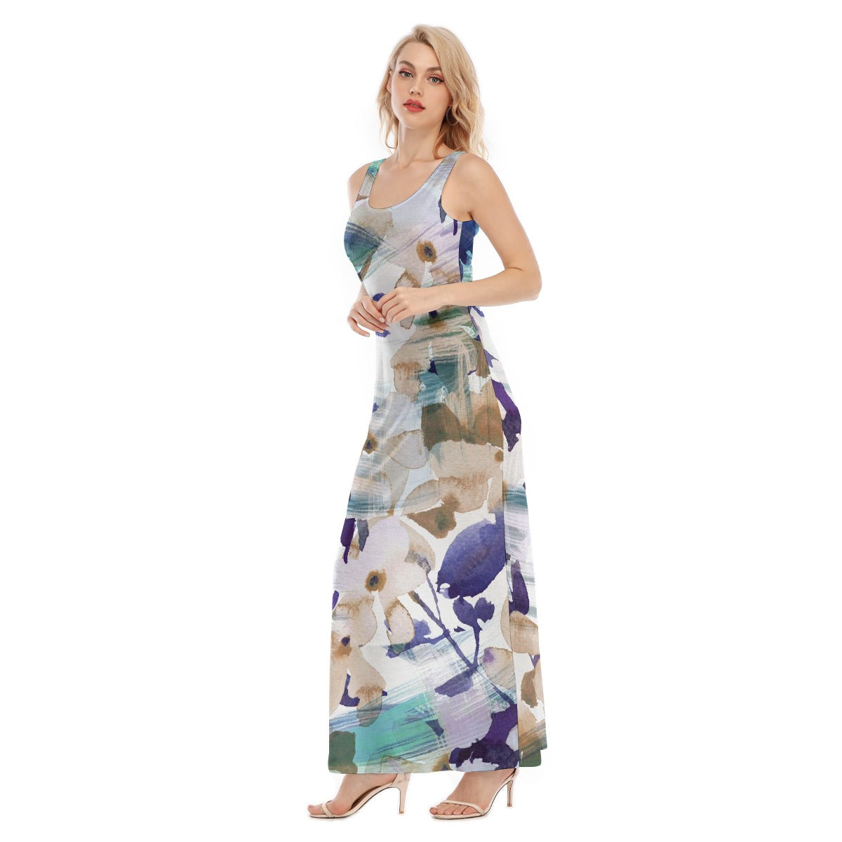 All-Over Print Women's Vest Dress | Length To Ankle