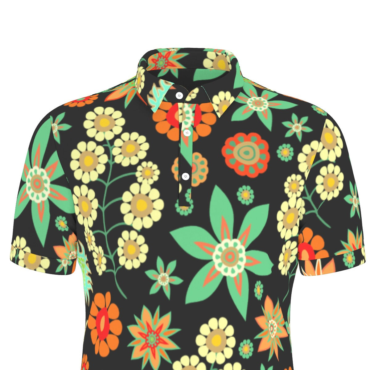 All-Over Print Men's Stretch Polo Shirt