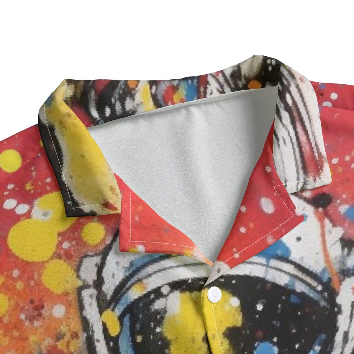 All-Over Print Men's Hawaiian Shirt With Button Closure