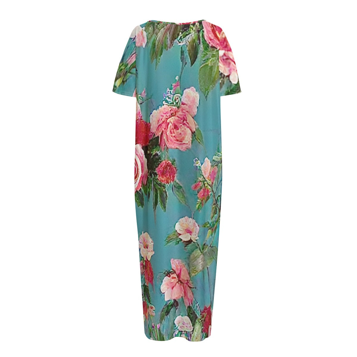 All-Over Print Women's Night Long Dress With Pocket