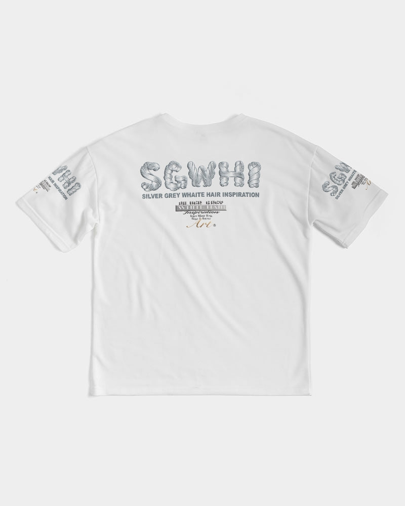 White silver grey fox King Men's All-Over Print Premium Heavyweight Tee