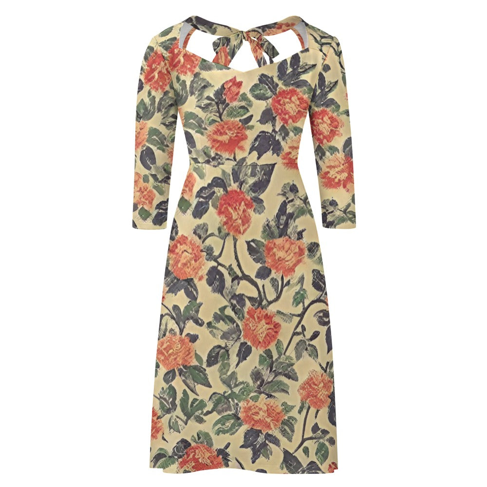 Sweetheart Knot Flare Dress