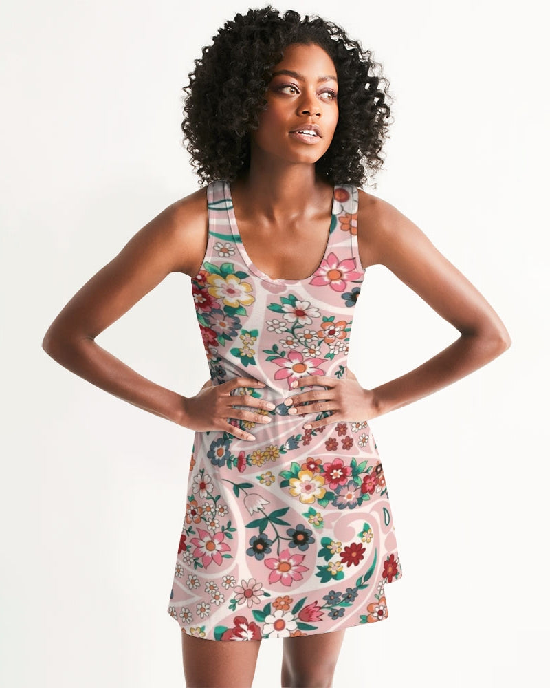 Pink abstract Pretty Sisters Women's All-Over Print Racerback Dress
