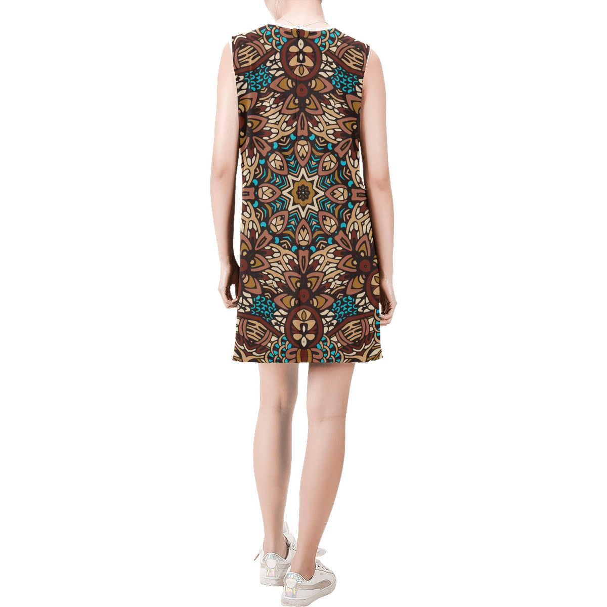Sleeveless Round Neck Shift Dress (Model D51)