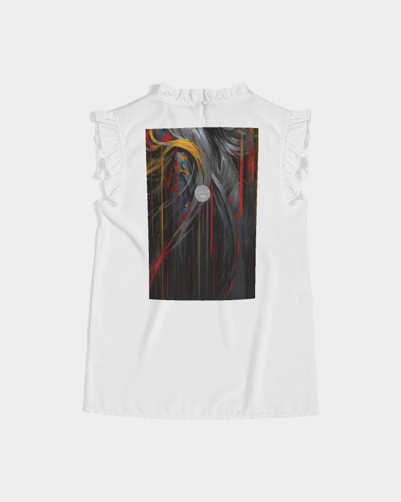 This is part three of a three part collection  Women's All-Over Print Ruffle Sleeve Top