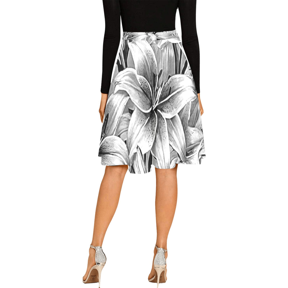 Women's Pleated Midi Skirt (Model D15)