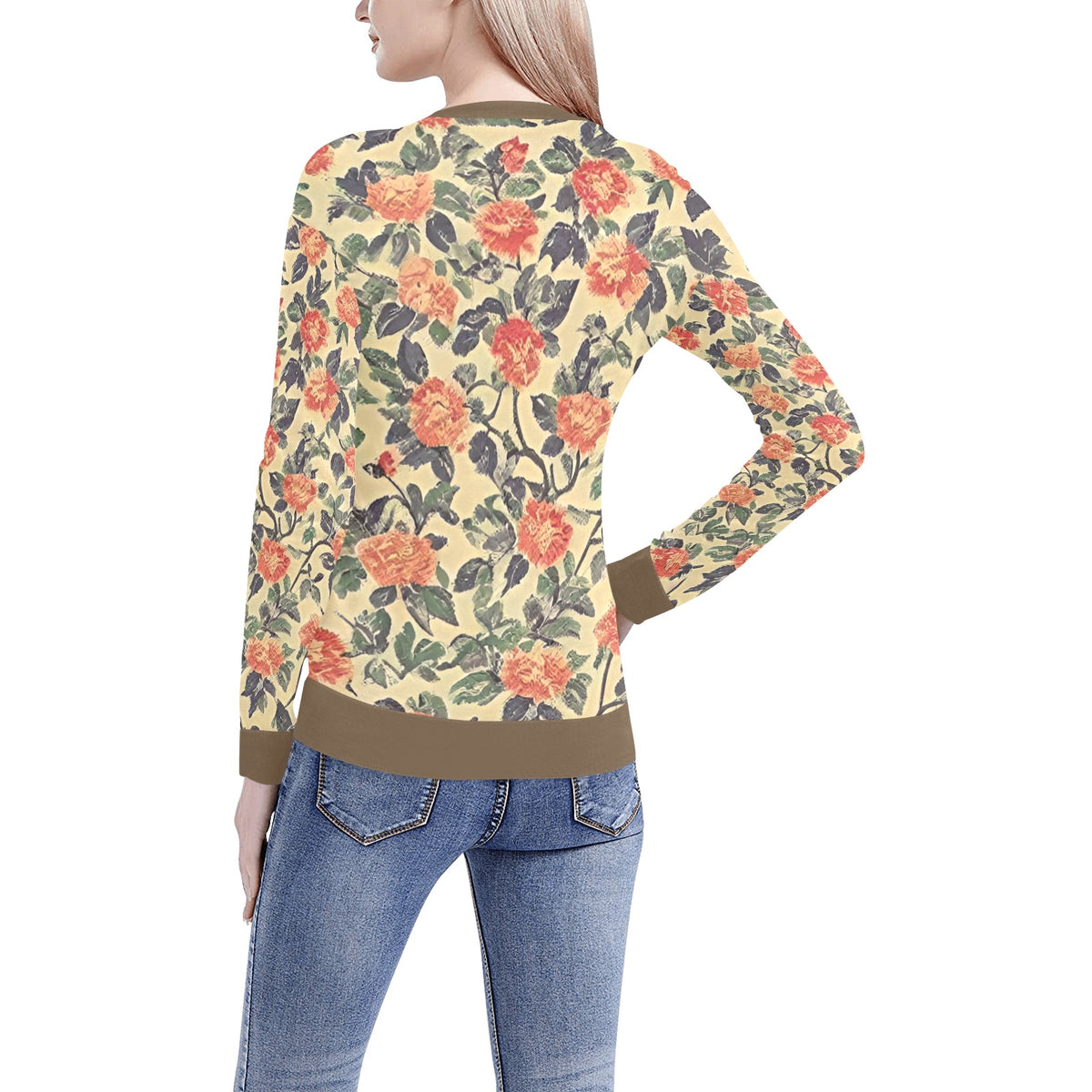 Women's All Over Print V-Neck Sweater(ModelH48)