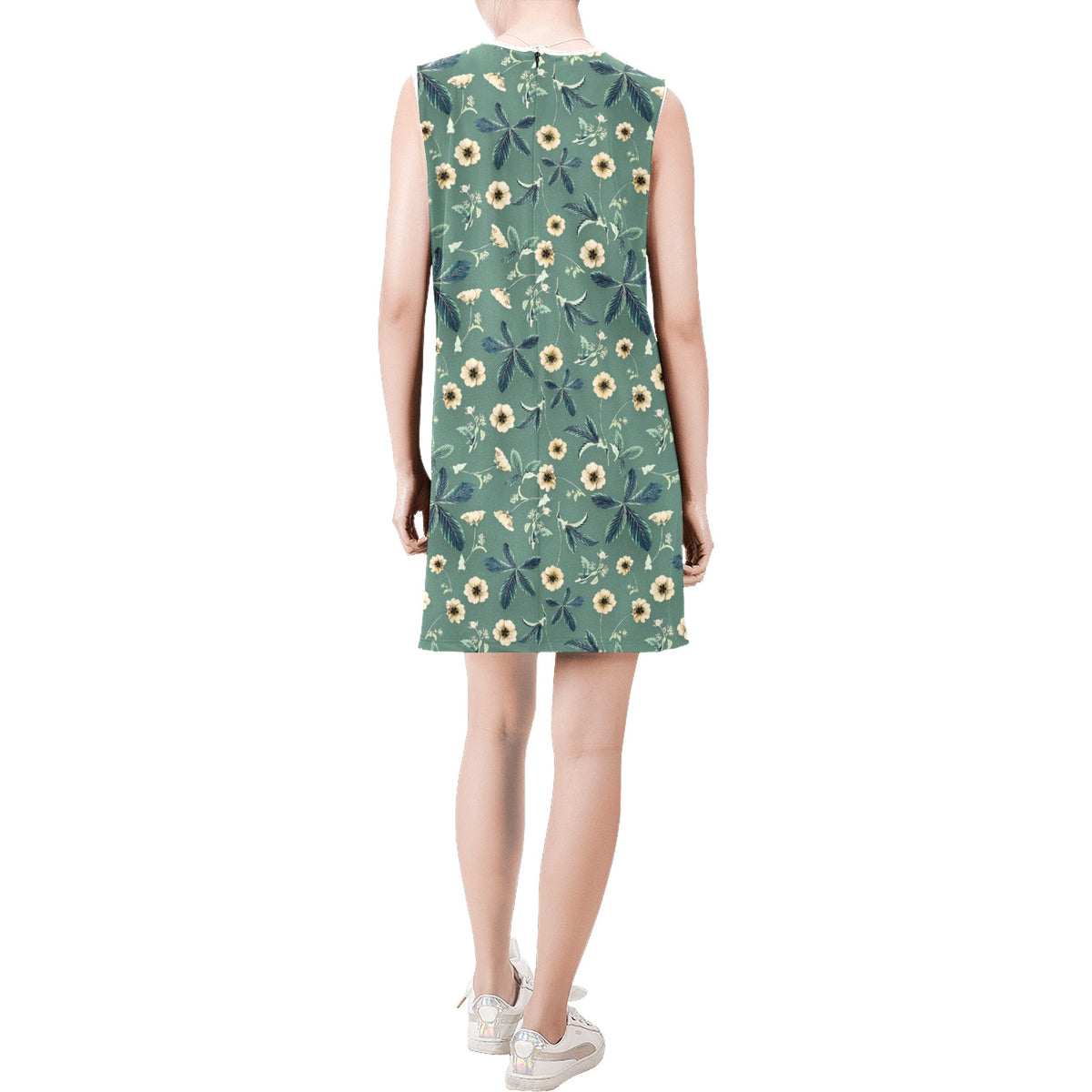 Sleeveless Round Neck Shift Dress (Model D51)