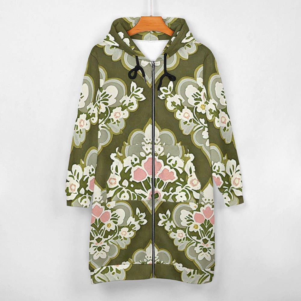 Women's full print long Hoodie
