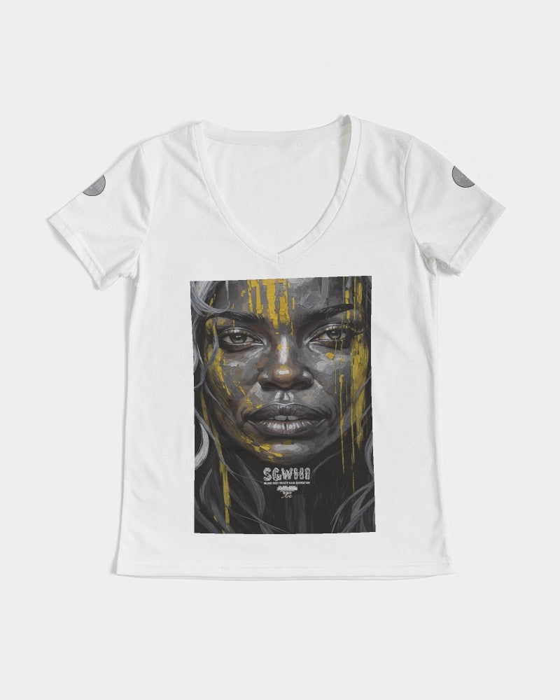Black Sister Collection [Part 3 ] Women's All-Over Print V-Neck Tee