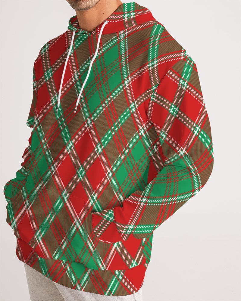 Red & Green cross pattern Men's All-Over Print Hoodie