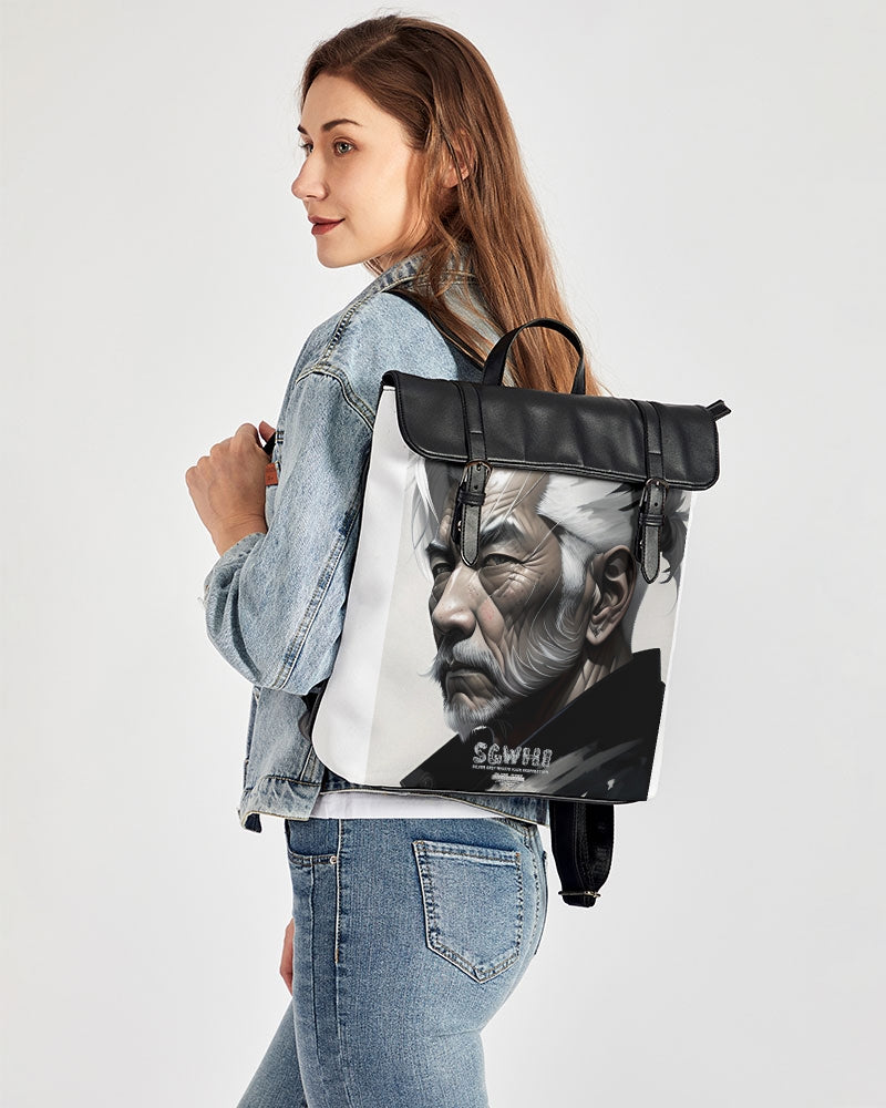 Handsome Asian brother pink painted portrait Casual Flap Backpack
