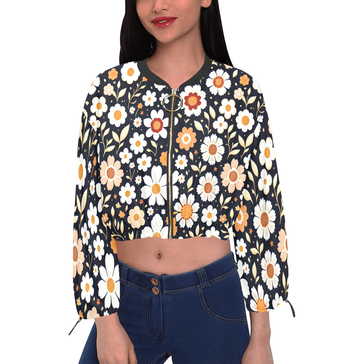 Women's Chiffon Cropped Jacket (Model H30)