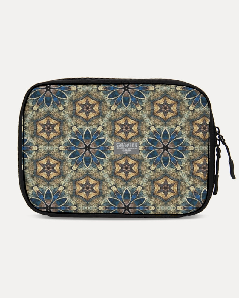 Green & Dark Blue almost star pattern. Large Travel Organizer