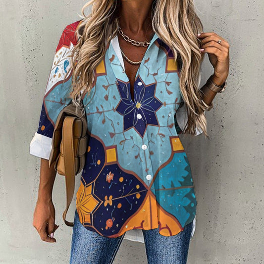 Cropped hem shirt