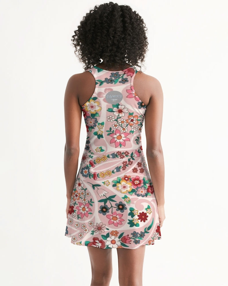 Pink abstract Pretty Sisters Women's All-Over Print Racerback Dress
