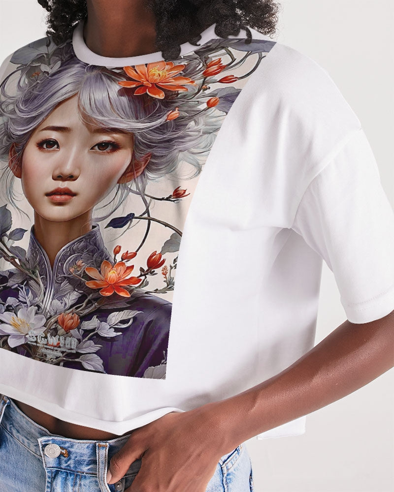 Woman's All-Over Print Lounge Cropped Tee