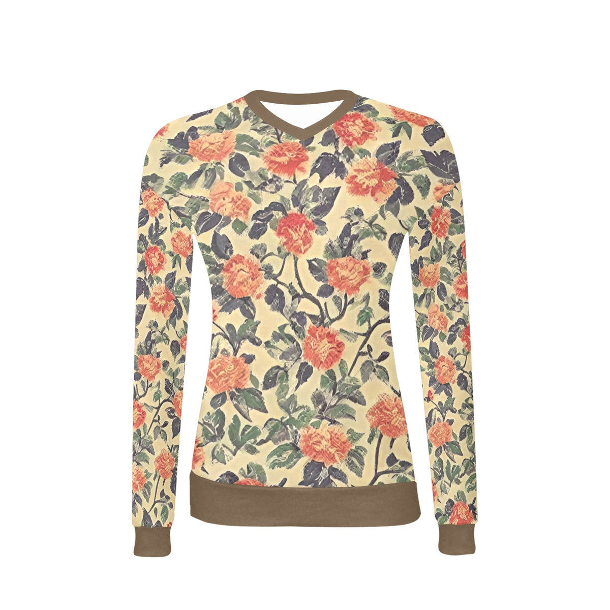 Women's All Over Print V-Neck Sweater(ModelH48)