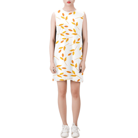 Sleeveless Round Neck Shift Dress (Model D51)