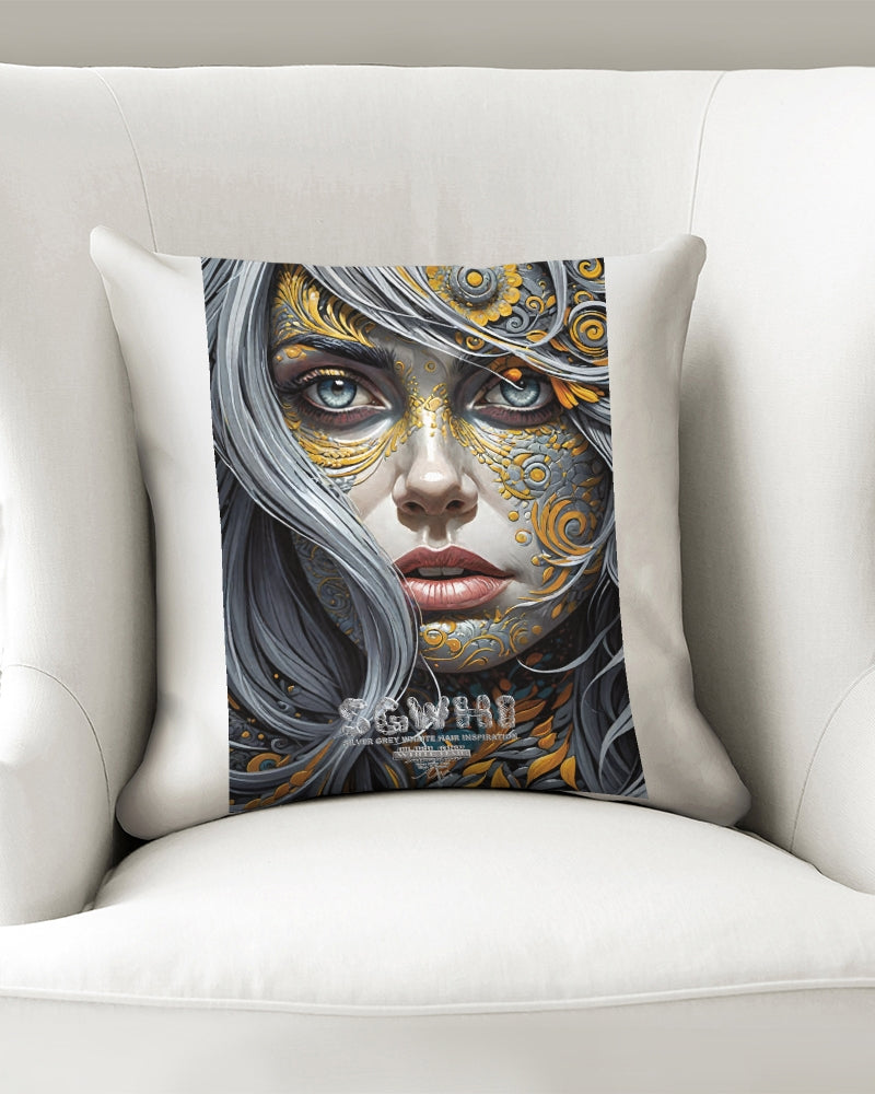 Sweet Silver Yellow Flower Grey Hair sister.[Part three] Throw Pillow Case 16"x16"